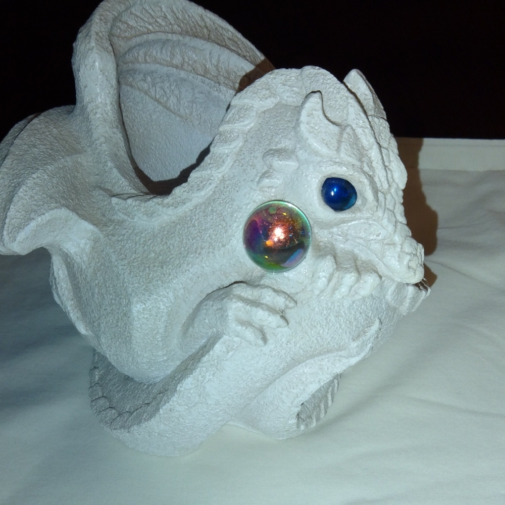 White Dragon Candle Holder